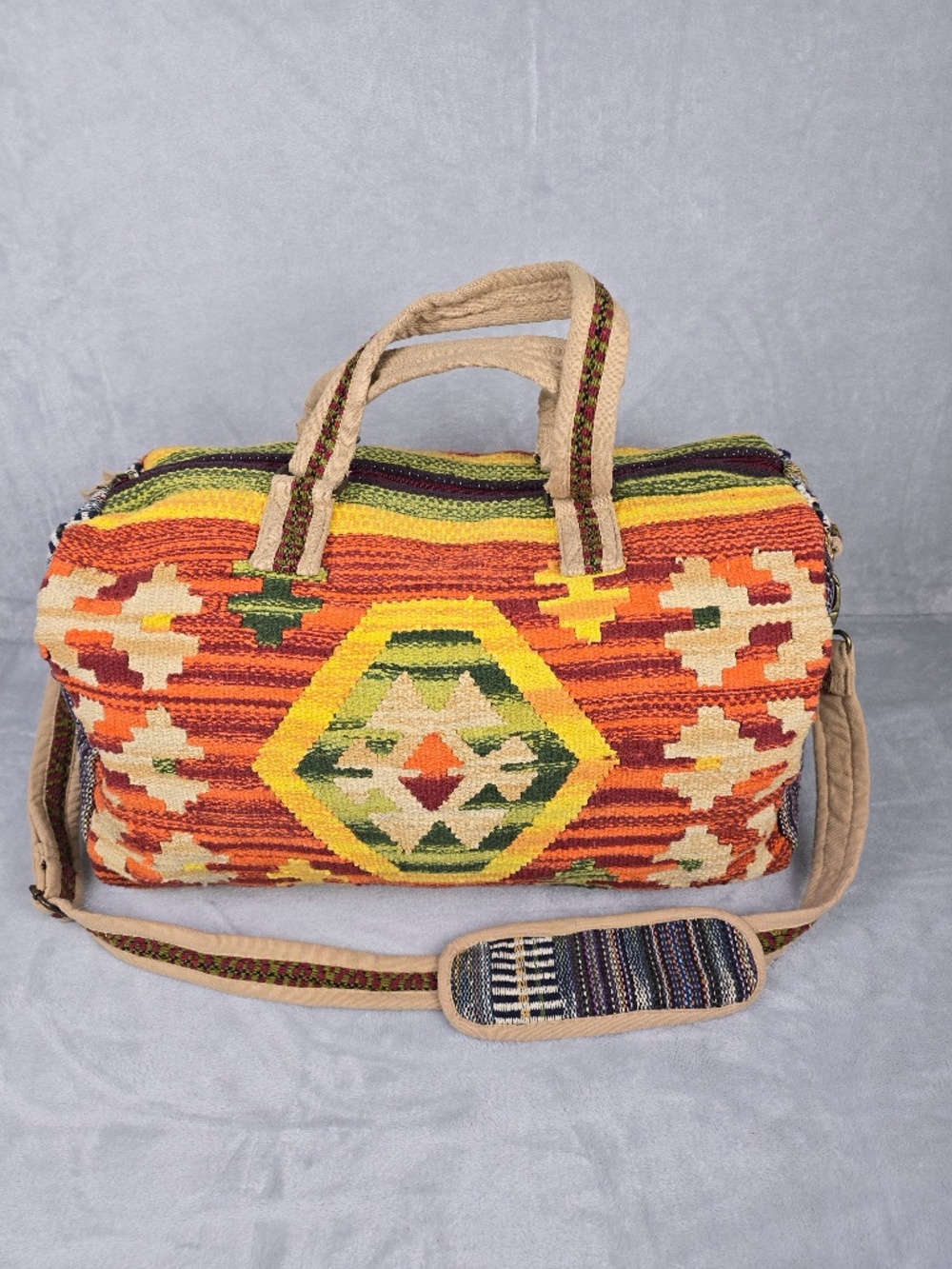 Ruggine Handmade Bohemian Karma Weekender Duffle Bag Aztec Southwestern
